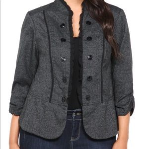 Torrid Gray Ruffle Blazer